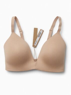 SKIMS Wireless Form T-Shirt Bra Lightly Lined Clay Nude Tan Beige 34DD 9540W NWT